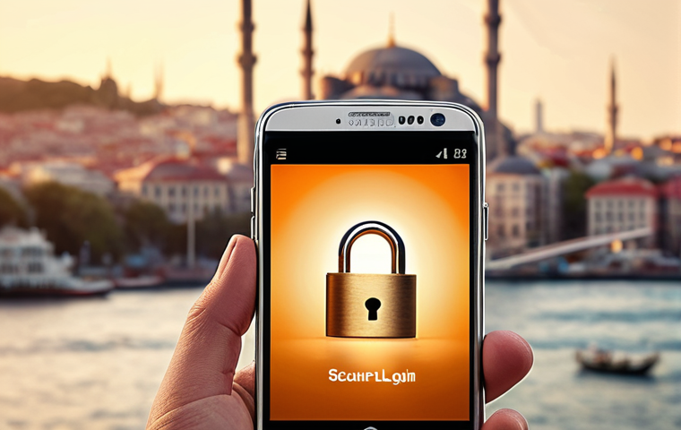 **

Secure email login on a smartphone with a padlock icon, representing online security. Background featuring Istanbul landmarks subtly blurred. Warm color palette.

**